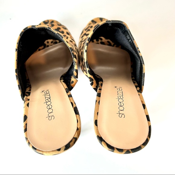 SHOE DAZZLE “Ransa” Leopard Print Peep Toe Slip On Heels—SZ. 8 - Picture 8 of 13